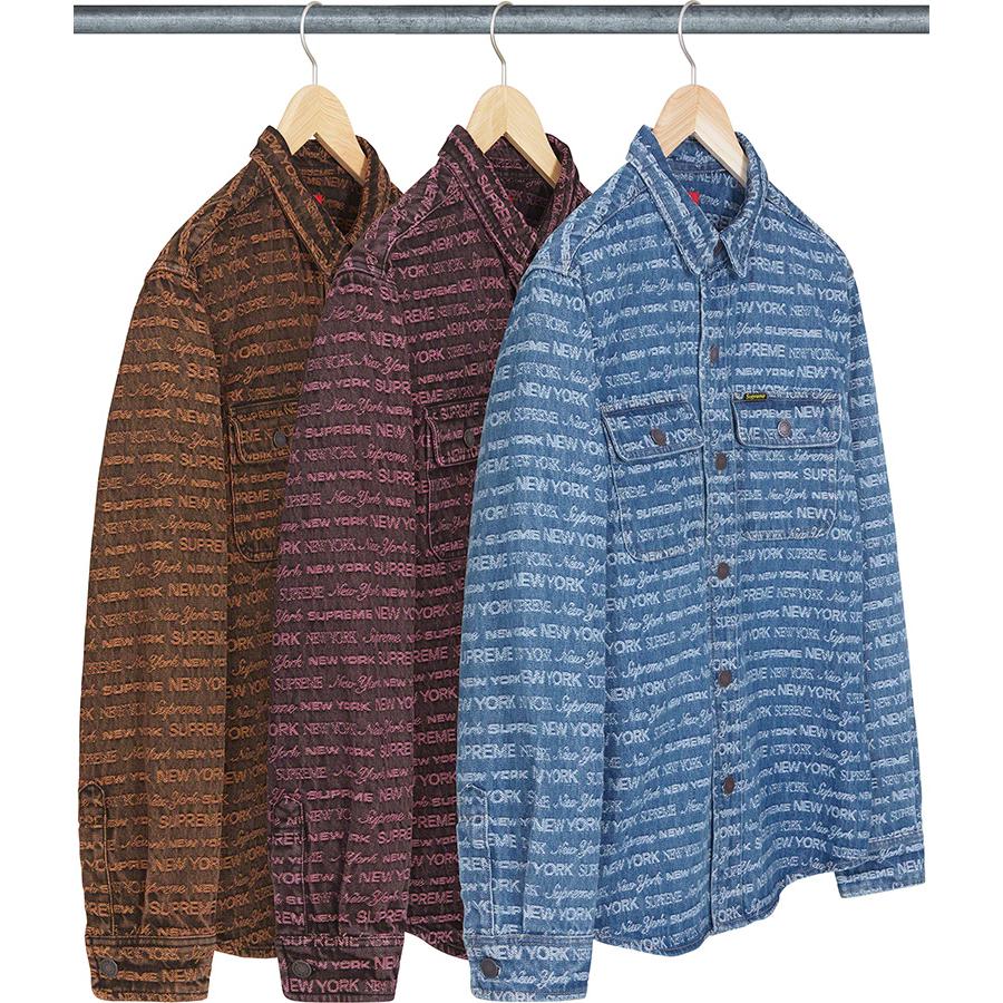 Supreme Multi Type Jacquard Denim Shirt released during fall winter 22 season