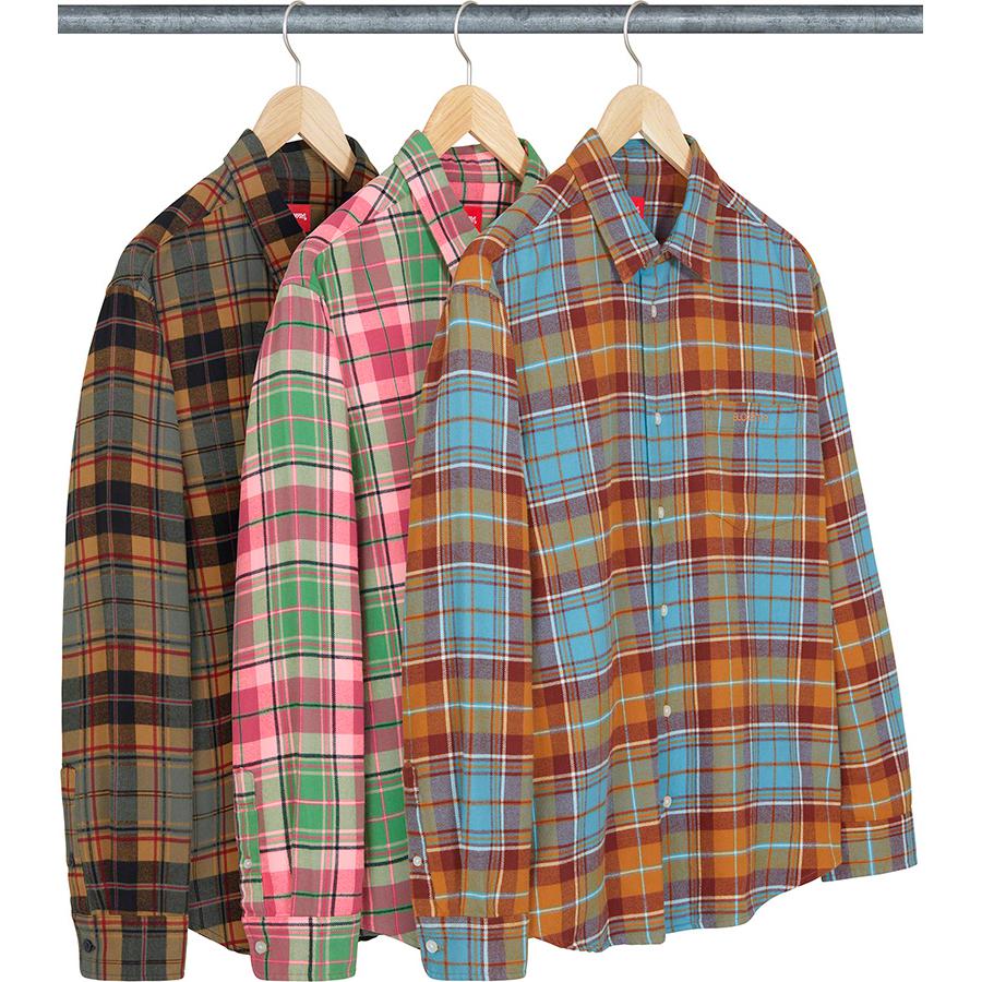 Supreme Plaid Flannel Shirt for fall winter 22 season