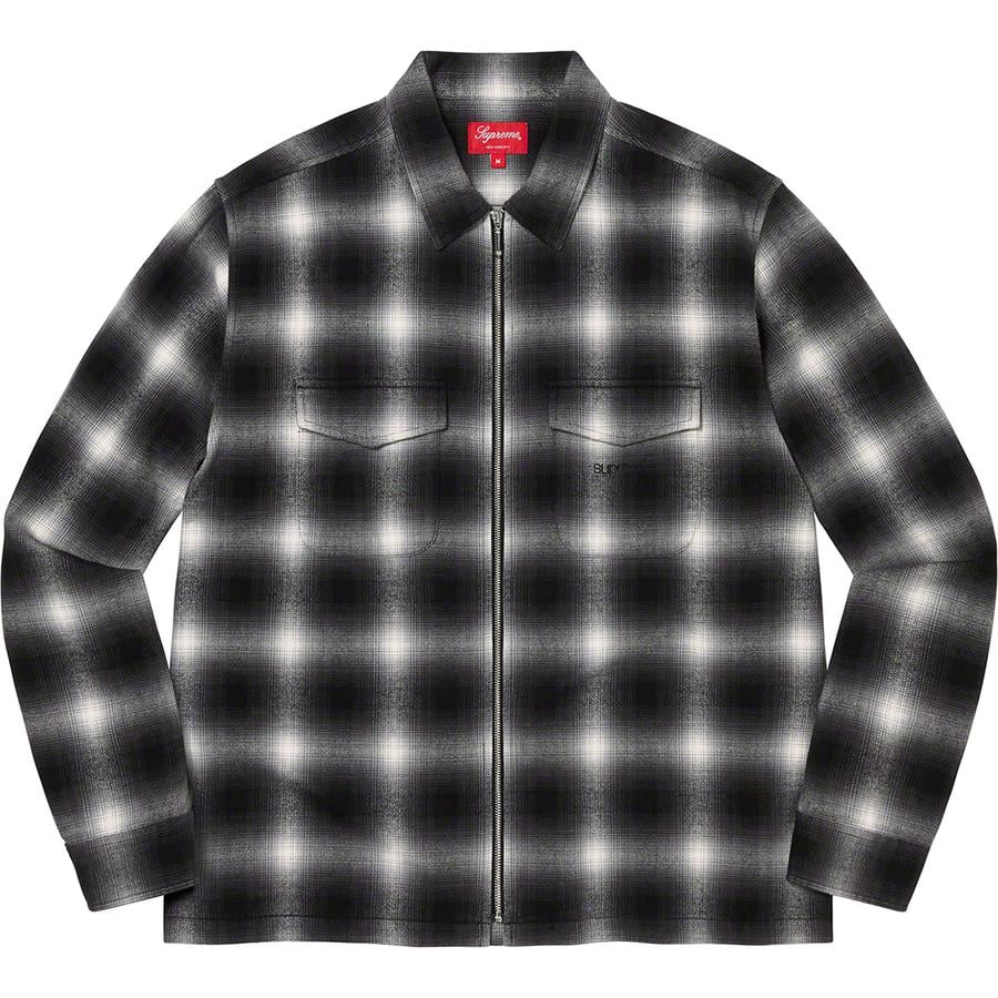 Details on Shadow Plaid Flannel Zip Up Shirt  from fall winter
                                                    2022 (Price is $138)