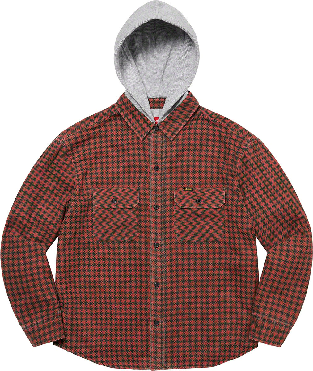 Houndstooth Flannel Hooded Shirt - fall winter 2022 - Supreme