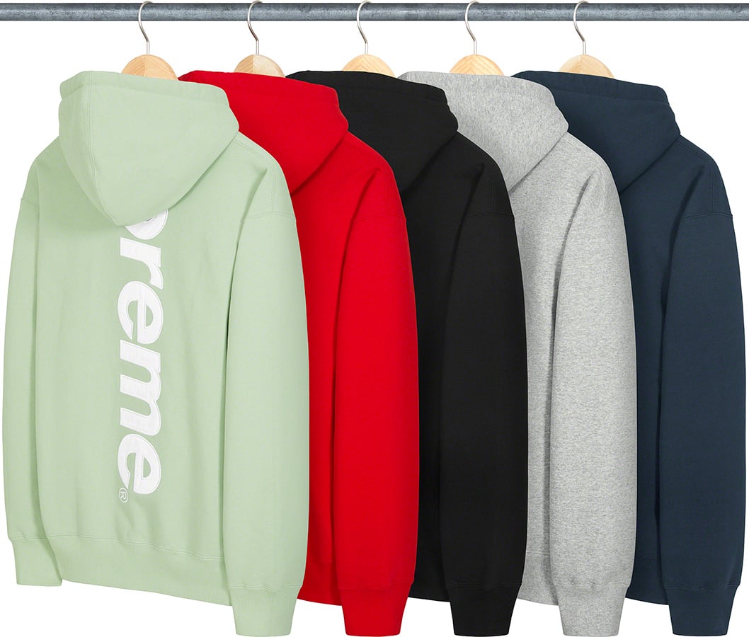 Supreme satin applique hooded sweatshirt