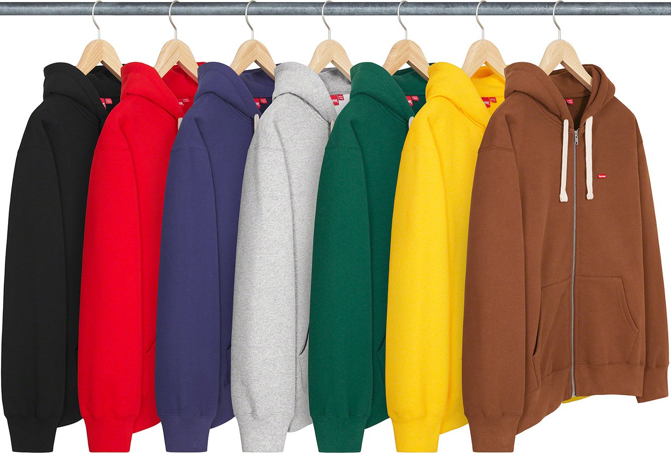 Small Box Drawcord Zip Up Hooded Sweatshirt - fall winter