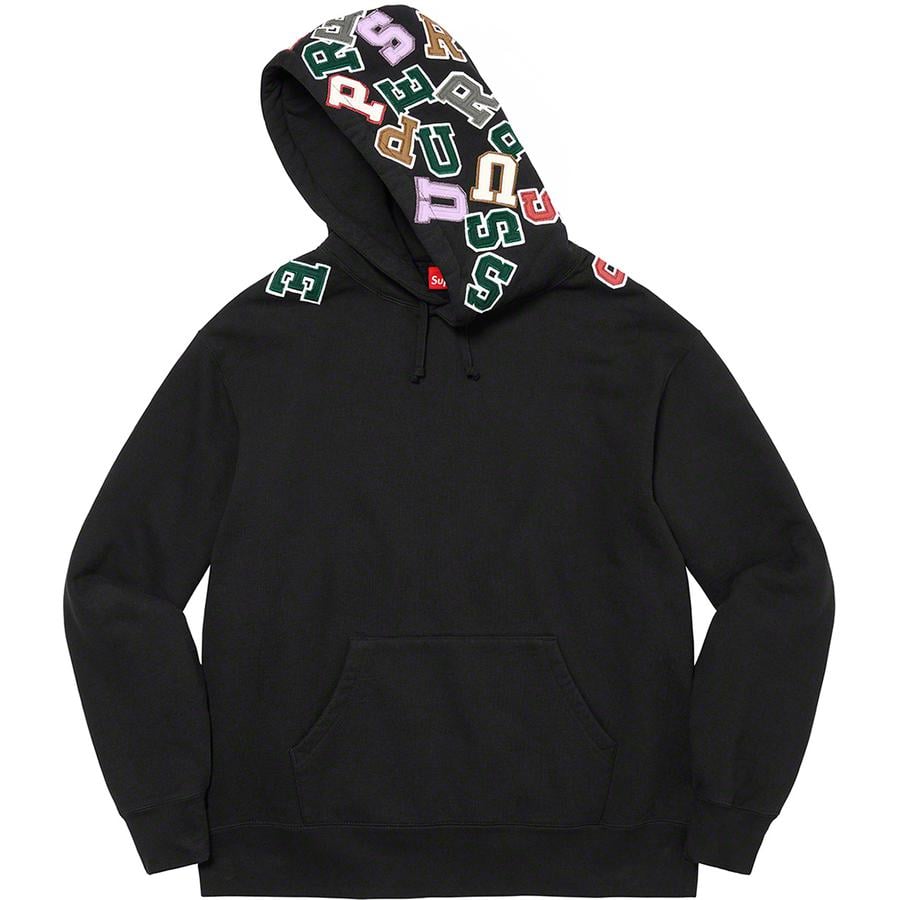 Details on Scattered Appliqué Hooded Sweatshirt  from fall winter
                                                    2022 (Price is $168)