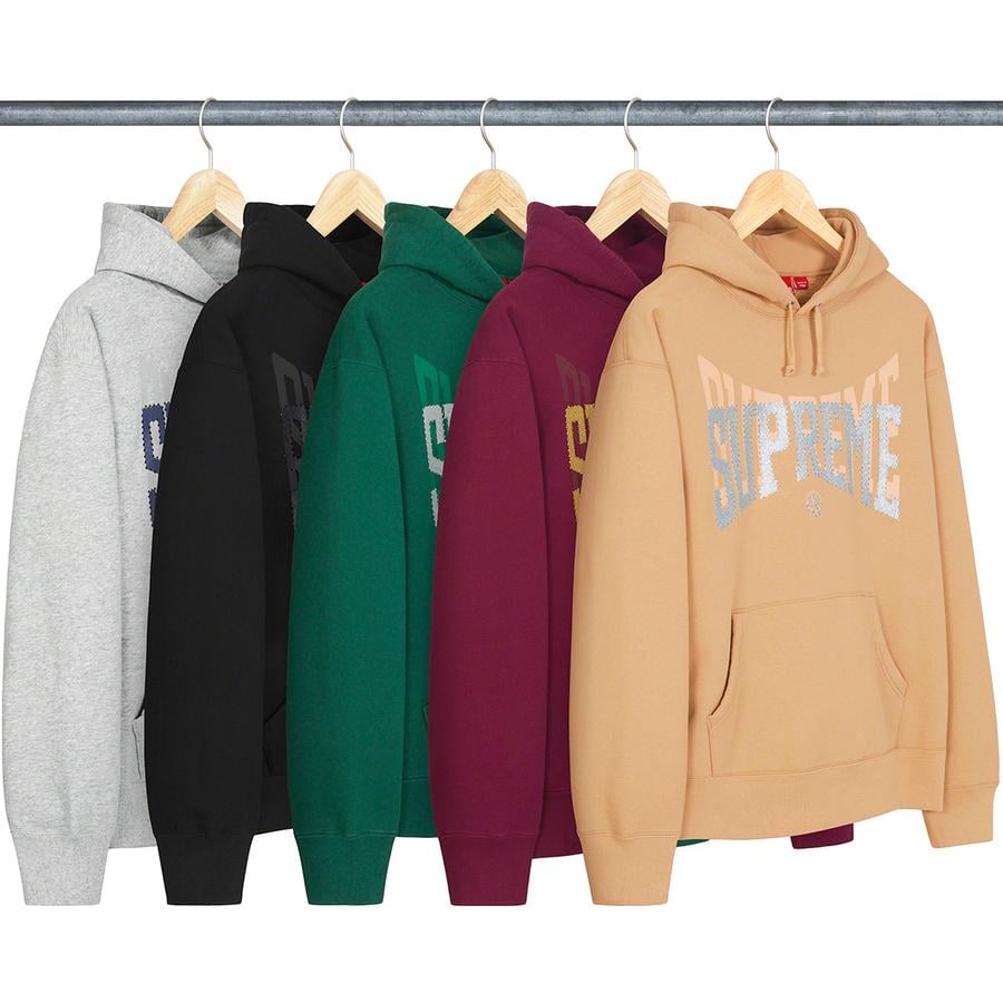 Supreme Rhinestone Shadow Hooded Sweatshirt for fall winter 22 season