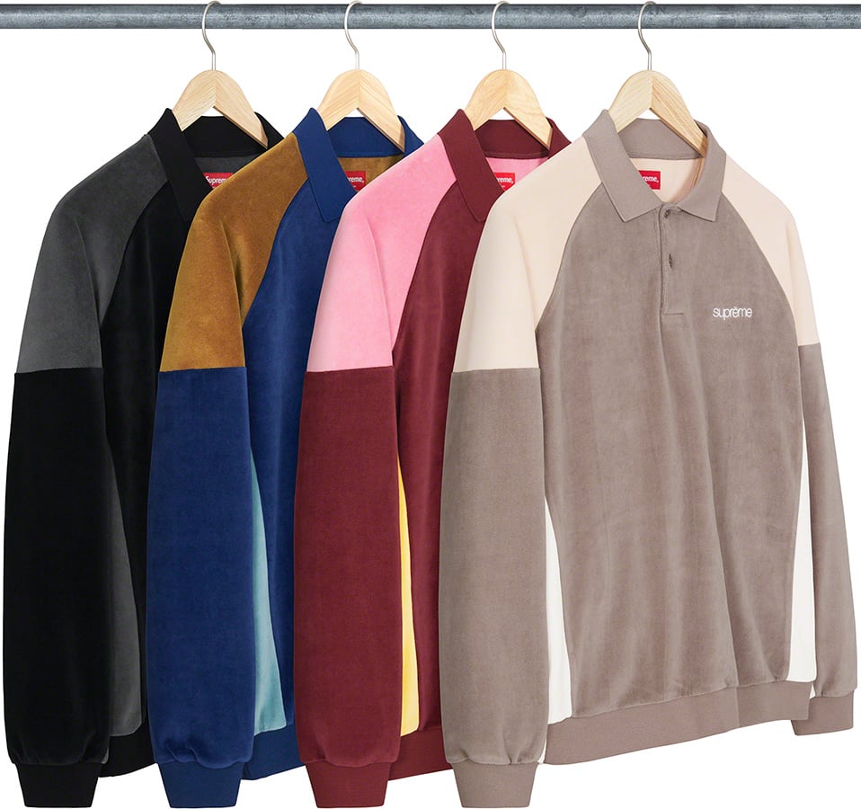 Paneled Velour L S Polo - fall winter 2022 - Supreme