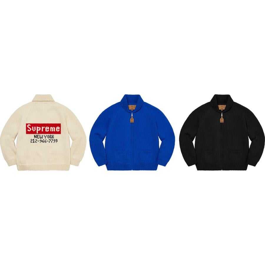 Supreme Box Logo Cowichan Sweater RoyalSupreme Box Logo Cowichan Sweater  Royal - OFour