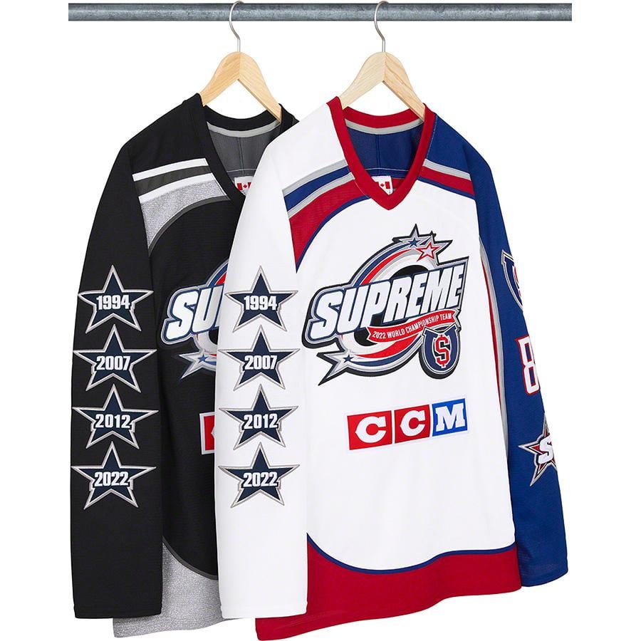 Details on Supreme CCM All Stars Hockey Jersey from fall winter
                                            2022 (Price is $248)