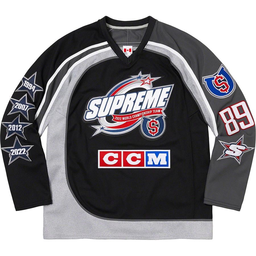 Details on Supreme CCM All Stars Hockey Jersey  from fall winter 2022 (Price is $248)