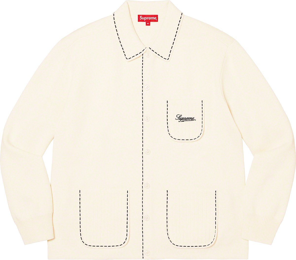 寸法着丈67㎝身幅57㎝袖丈㎝supreme contrast stitch buttonup sweater