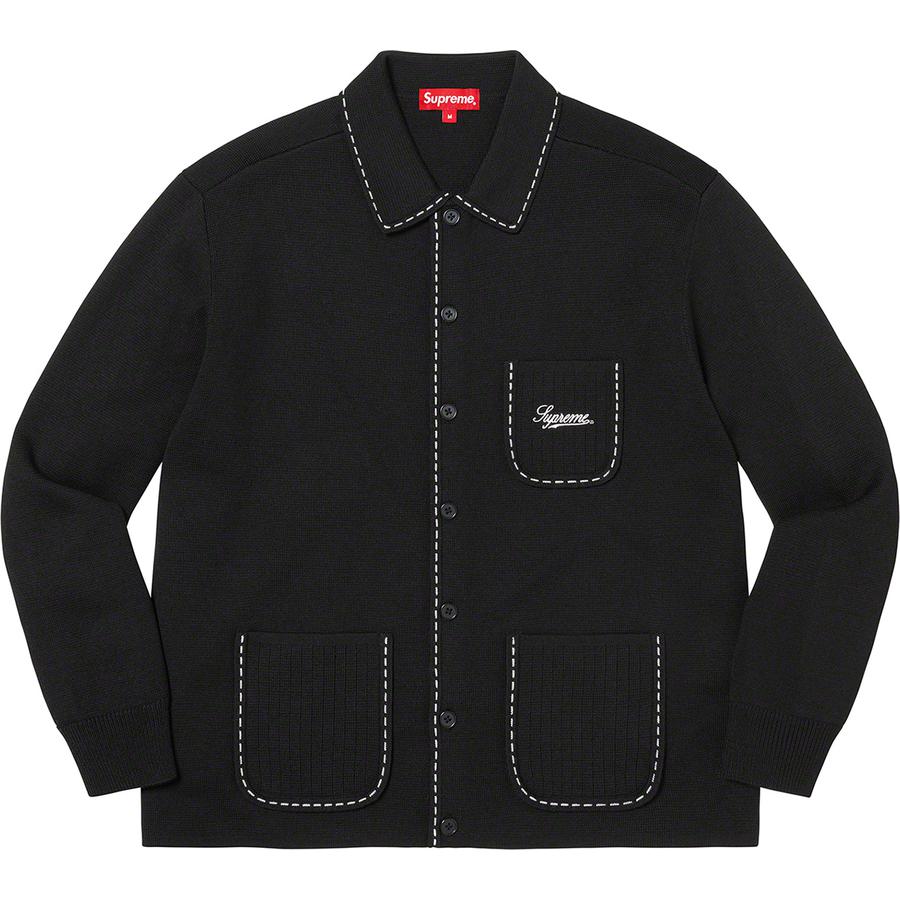 Details on Contrast Stitch Button Up Sweater  from fall winter
                                                    2022 (Price is $168)