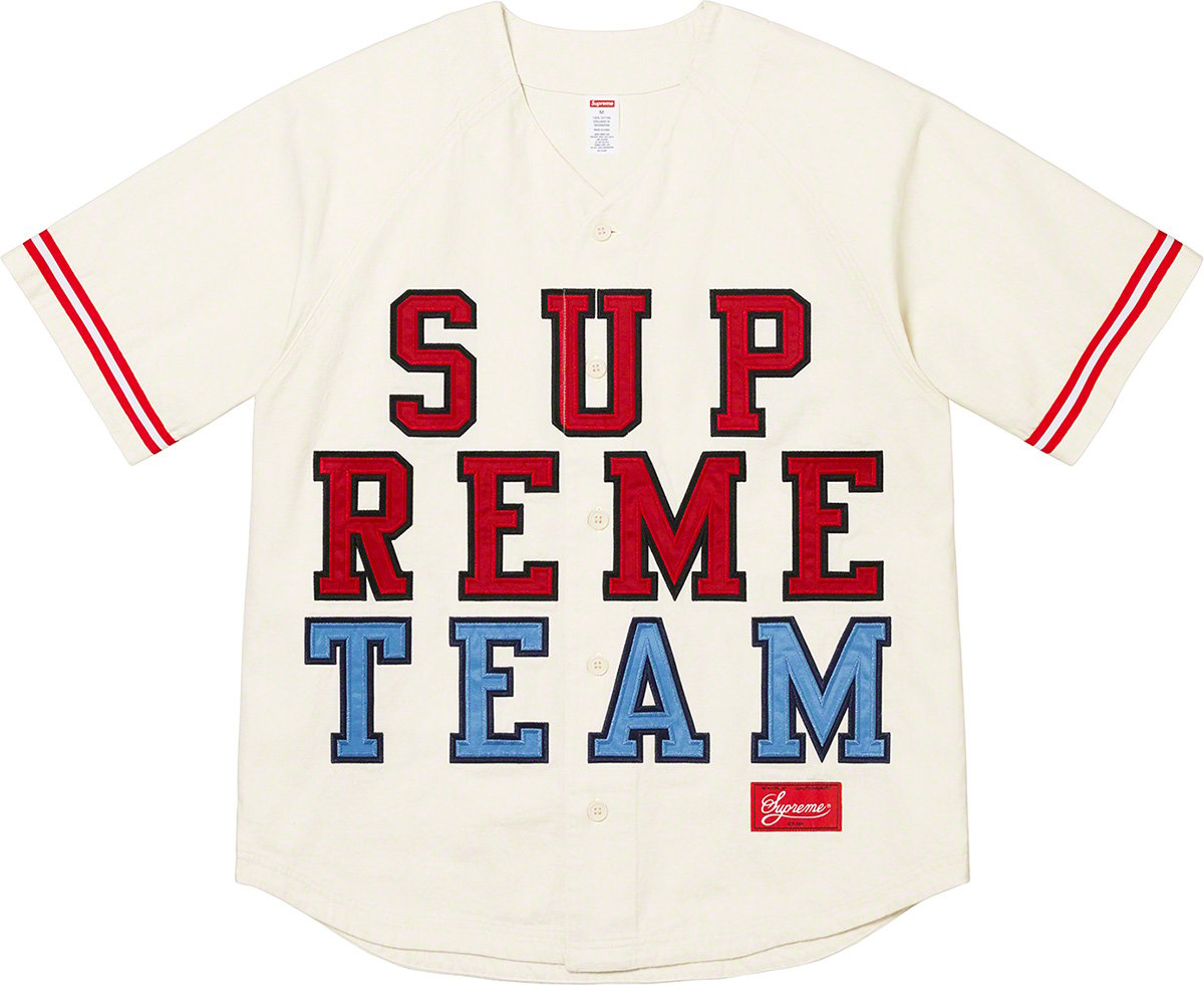 Supreme 2022 Denim Baseball Jersey Shirt - Black Casual Shirts