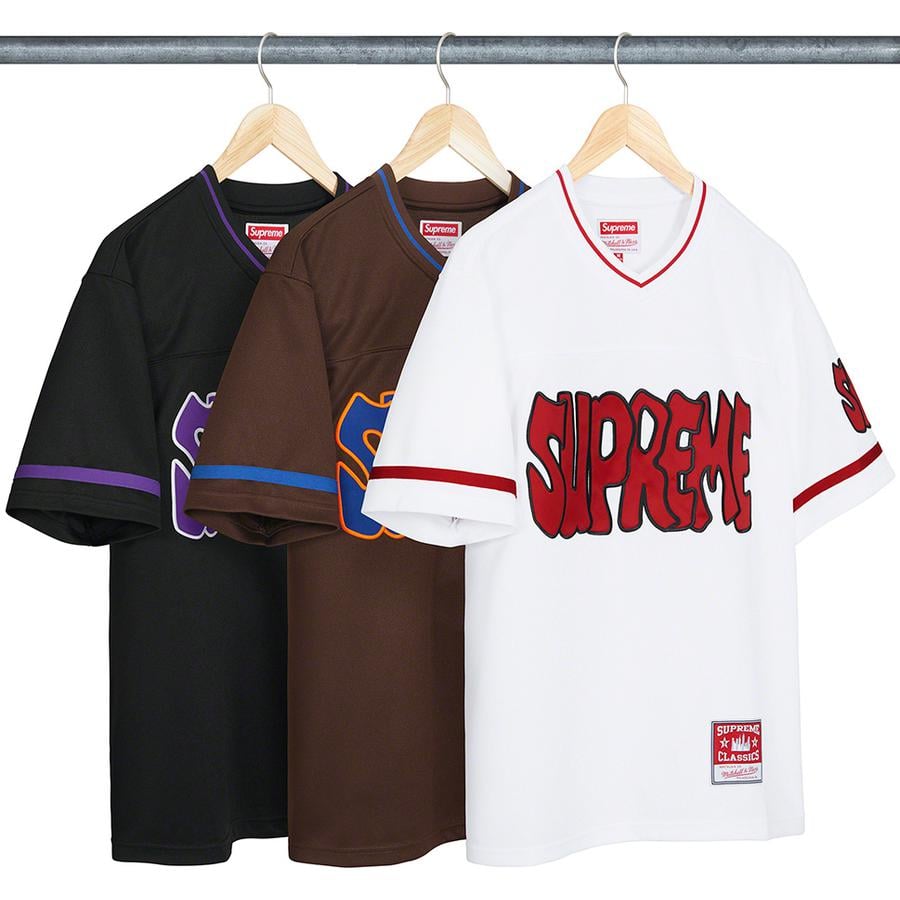Details on Supreme Mitchell & Ness Football Jersey from fall winter
                                            2022 (Price is $138)