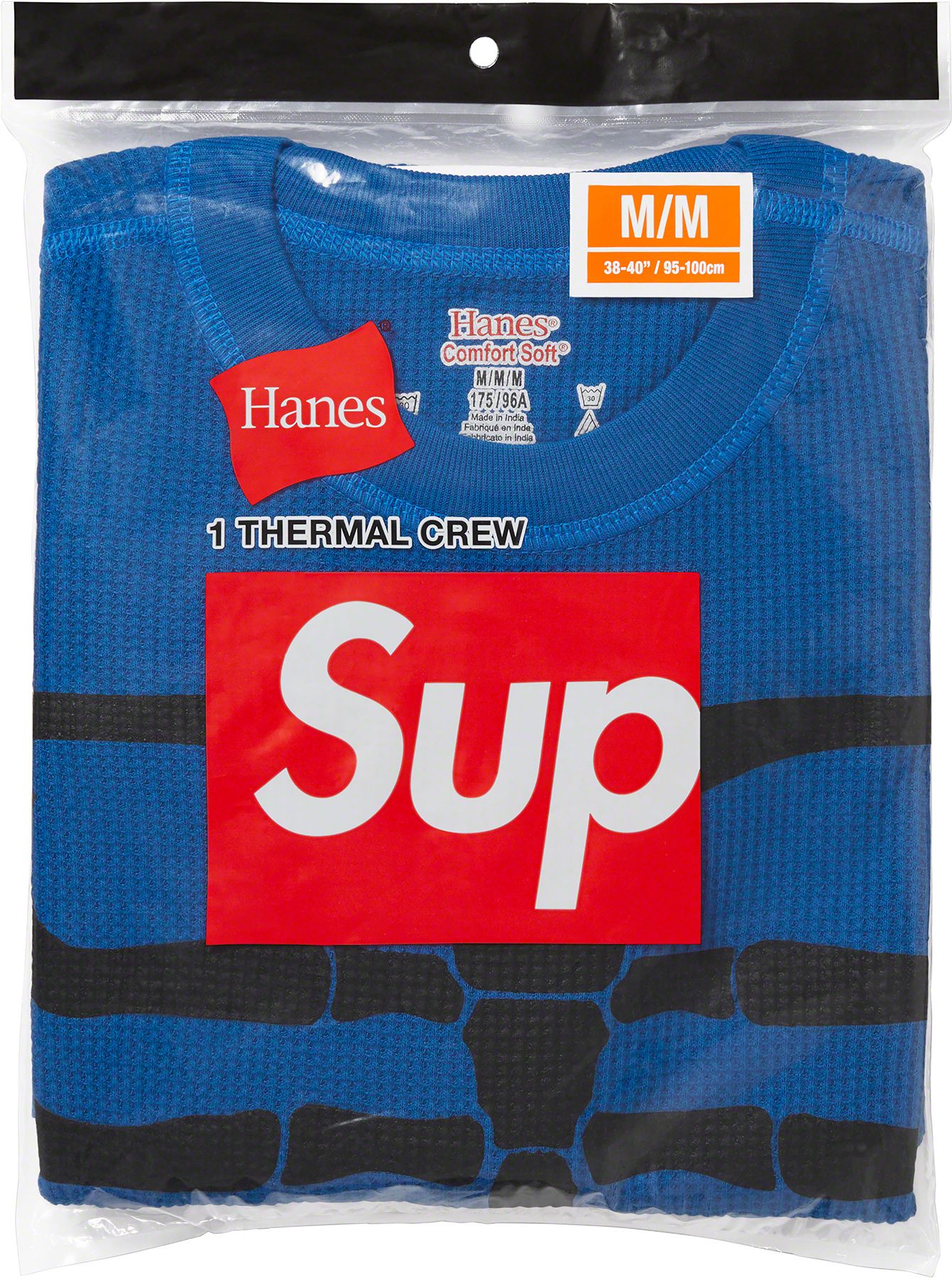 安値 シュプリーム Hanes Bones Thermal Crew 白L | www