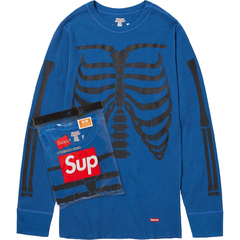 Details on Supreme Hanes Bones Thermal Crew (1 Pack)  from fall winter
                                                    2023 (Price is $30)