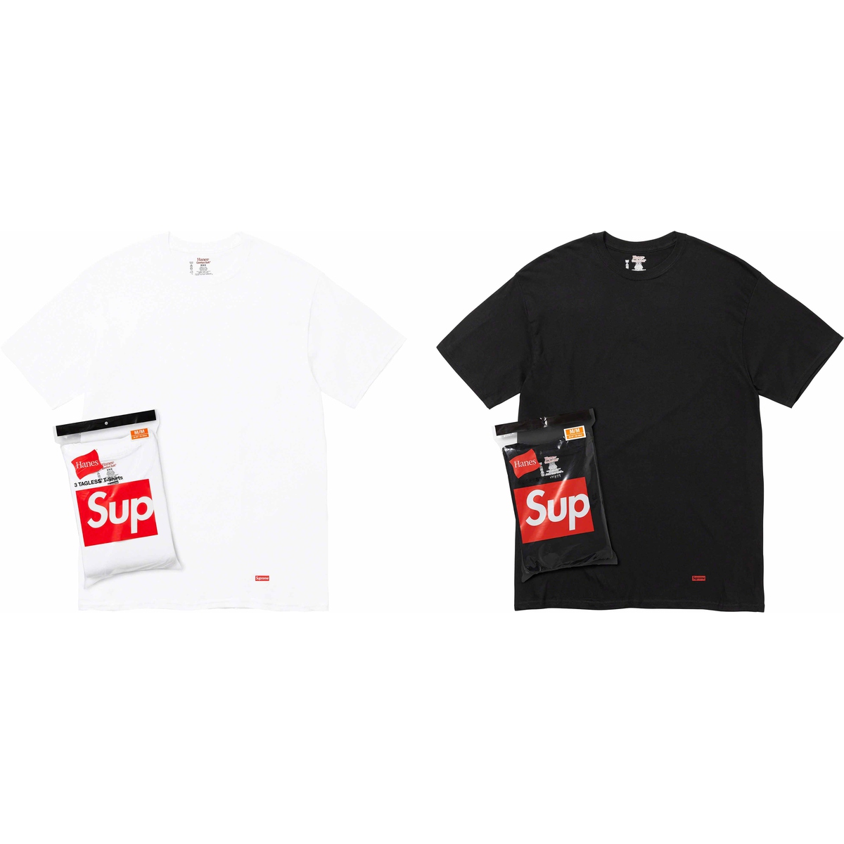 Details on Supreme Hanes Tagless Tees (3 Pack) from fall winter
                                            2023 (Price is $30)