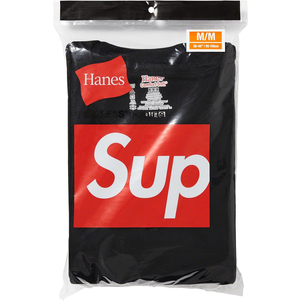 Details on Supreme Hanes Tagless Tees (3 Pack)  from fall winter
                                                    2023 (Price is $30)