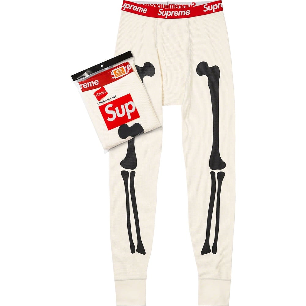 Details on Supreme Hanes Bones Thermal Pant (1 Pack)  from fall winter
                                                    2023 (Price is $30)