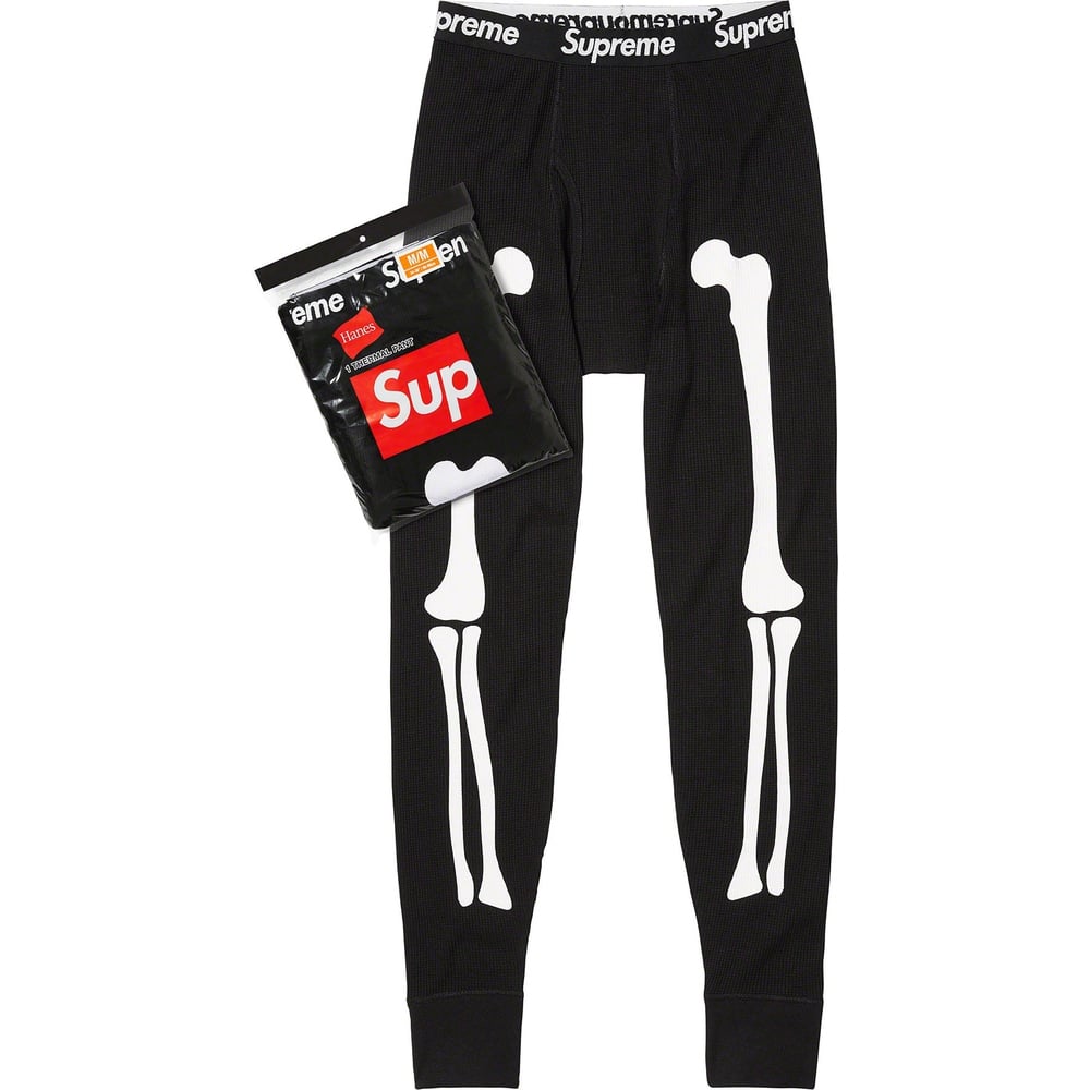 Details on Supreme Hanes Bones Thermal Pant (1 Pack)  from fall winter
                                                    2023 (Price is $30)