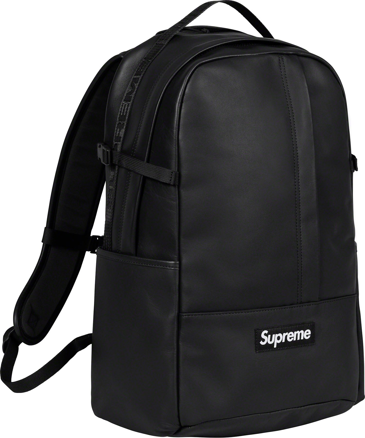 leather supreme bape backpack