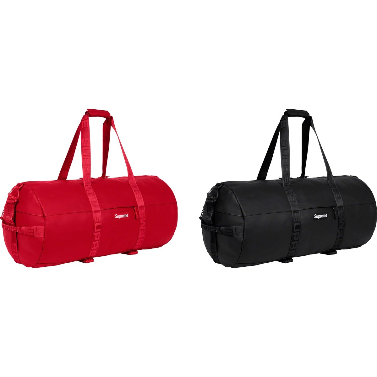 Supreme Leather Large Duffle Bag for fall winter 23 season