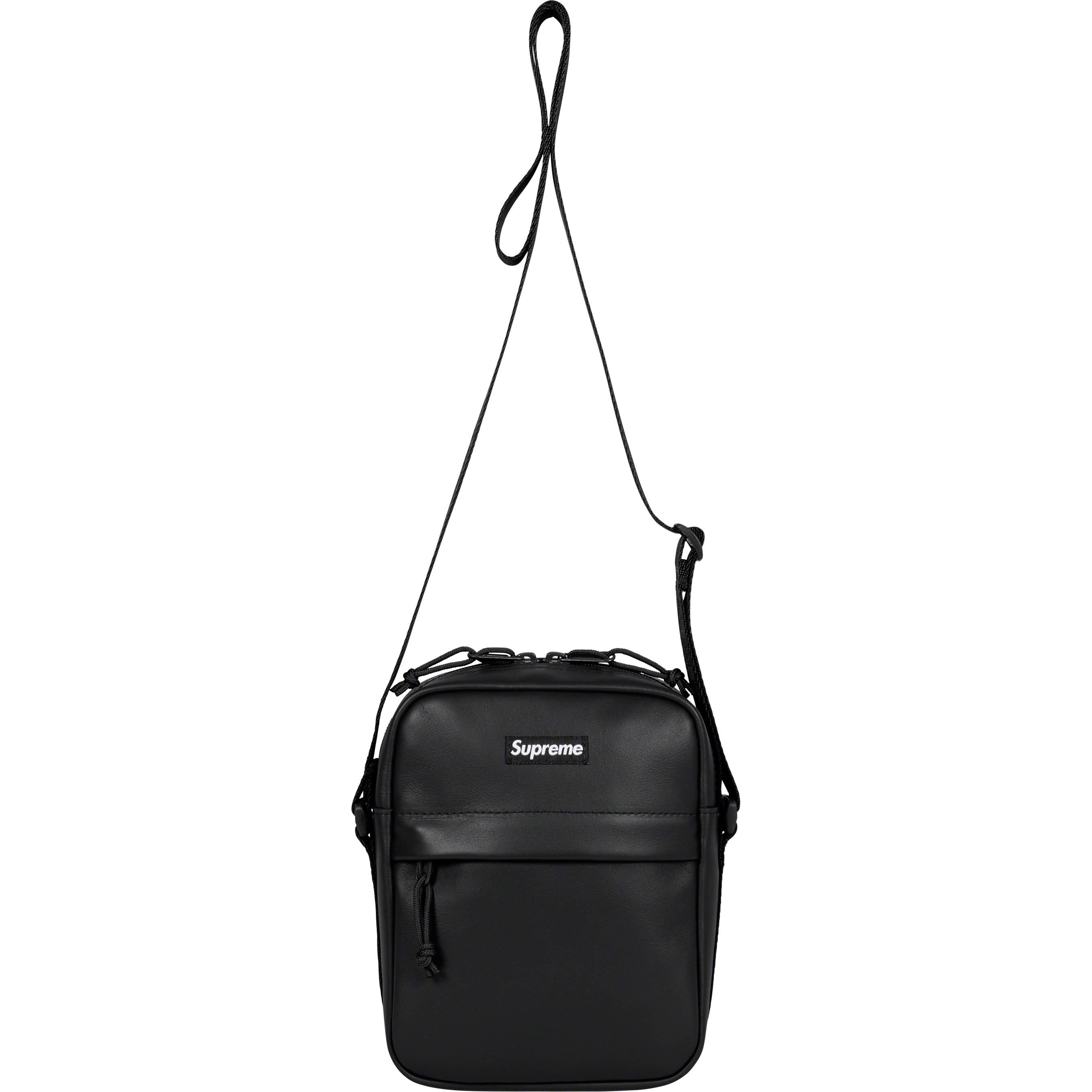 Supreme Leather Shoulder Bag Black - FW23 - US