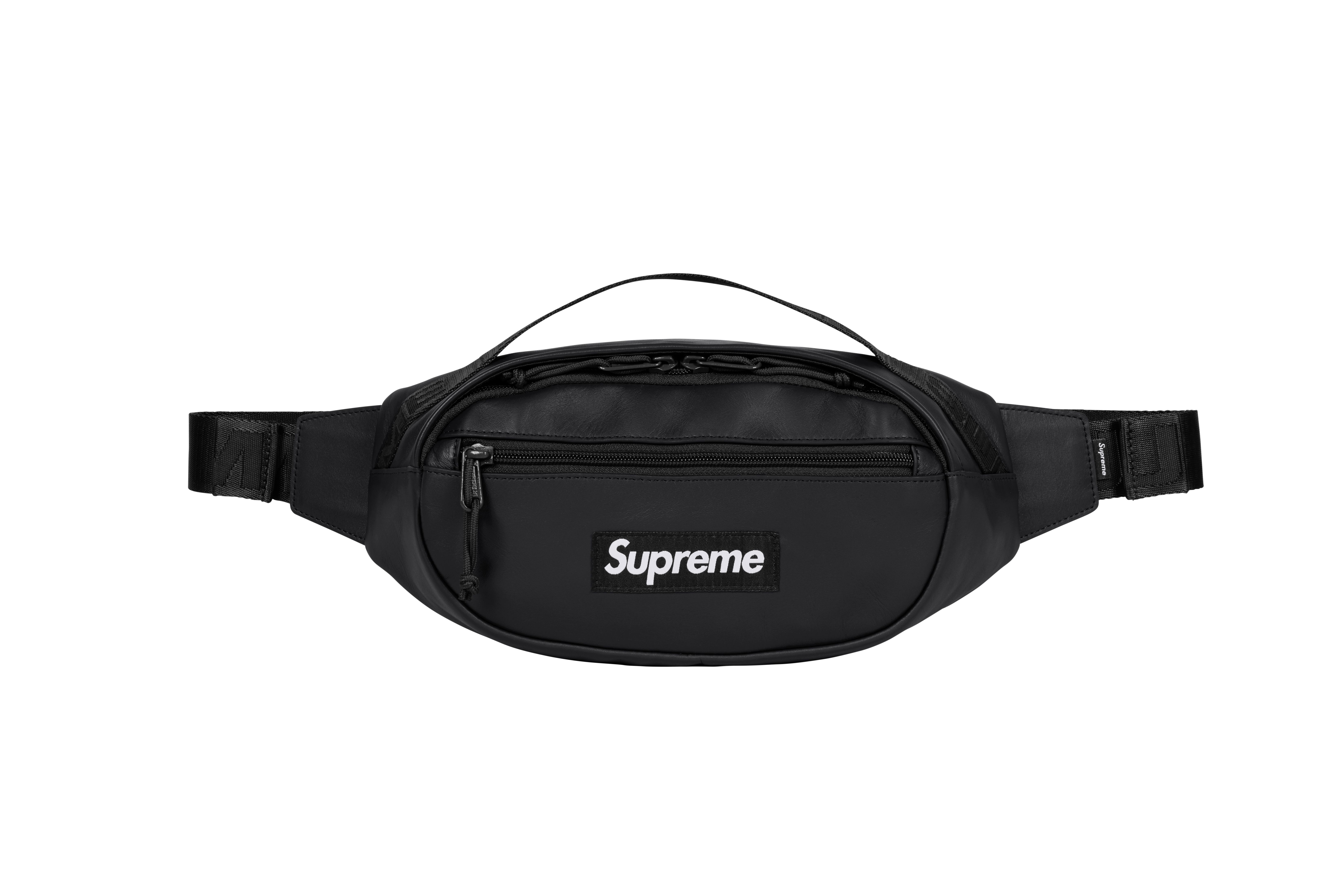 Supreme Leather Shoulder Bag Black 23FW - www.sorbillomenu.com