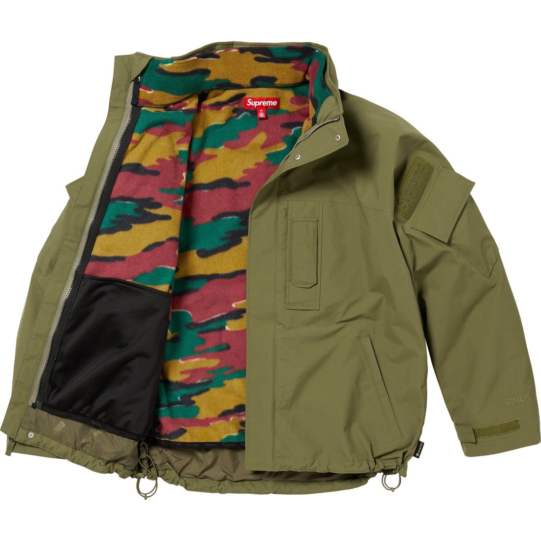 Details on 2-in-1 GORE-TEX Polartec Liner Jacket Olive from fall winter
                                                    2023 (Price is $398)