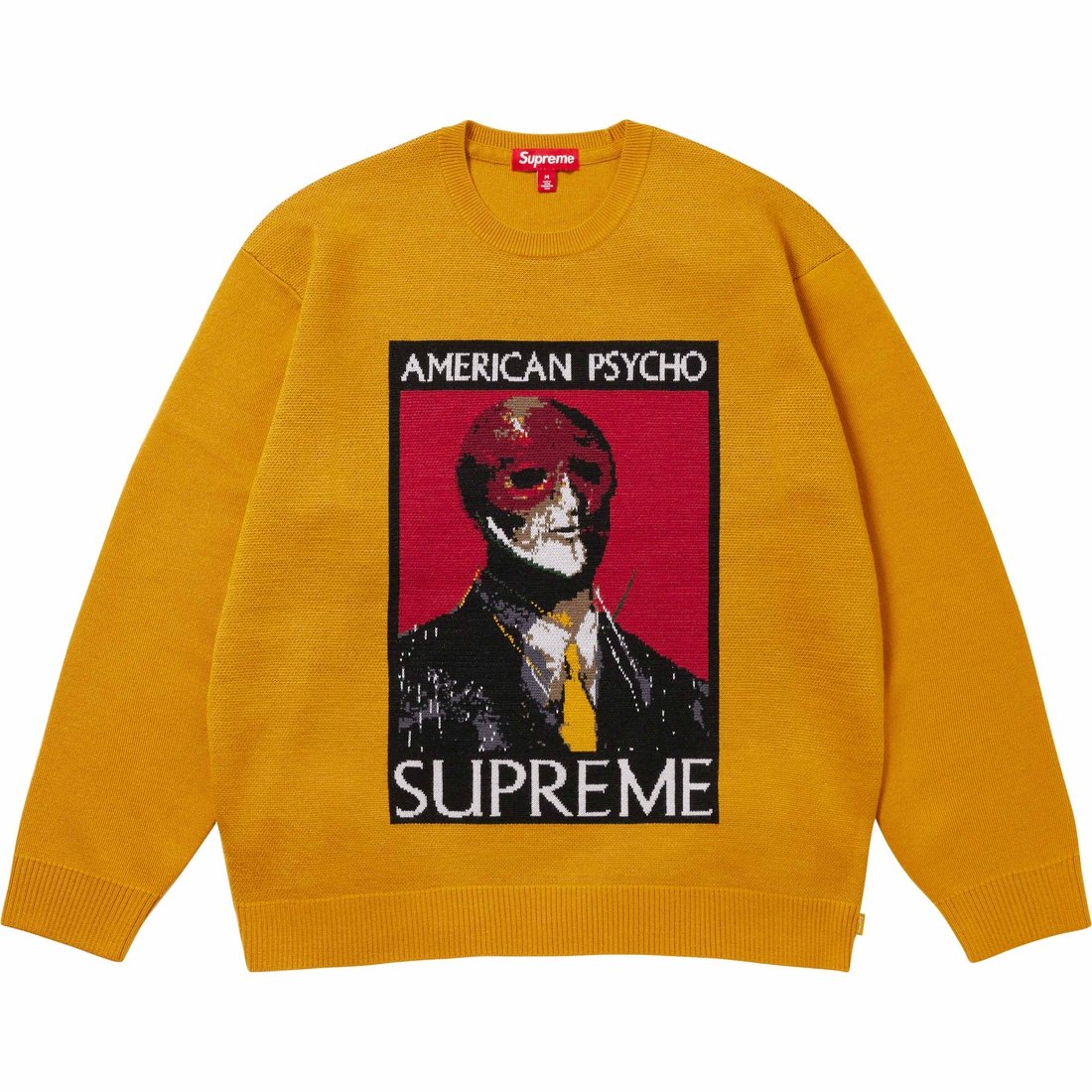 Details on American Psycho Sweater Yellow from fall winter
                                                    2023 (Price is $178)