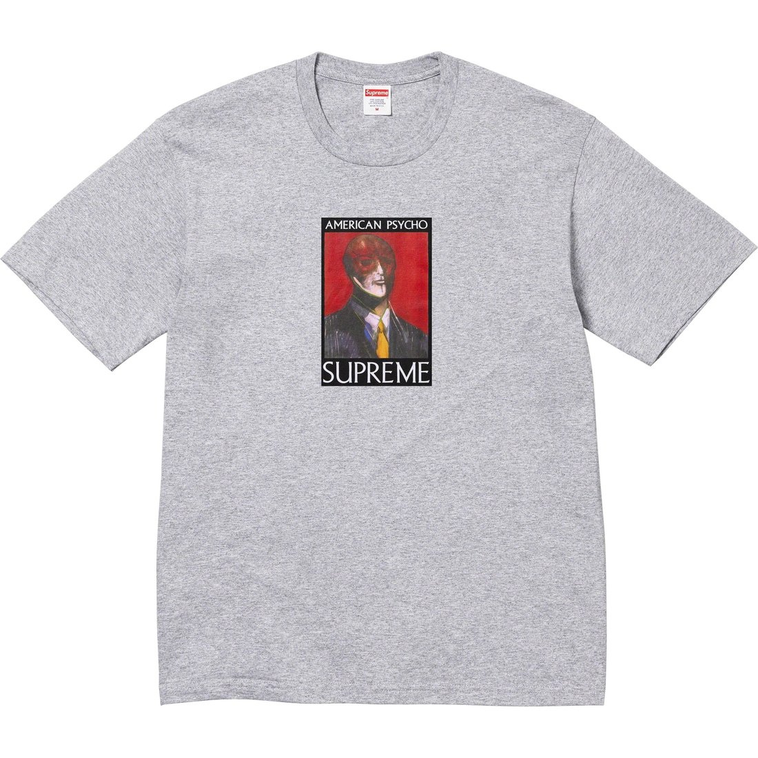 Details on American Psycho Tee Heather Grey from fall winter
                                                    2023 (Price is $48)