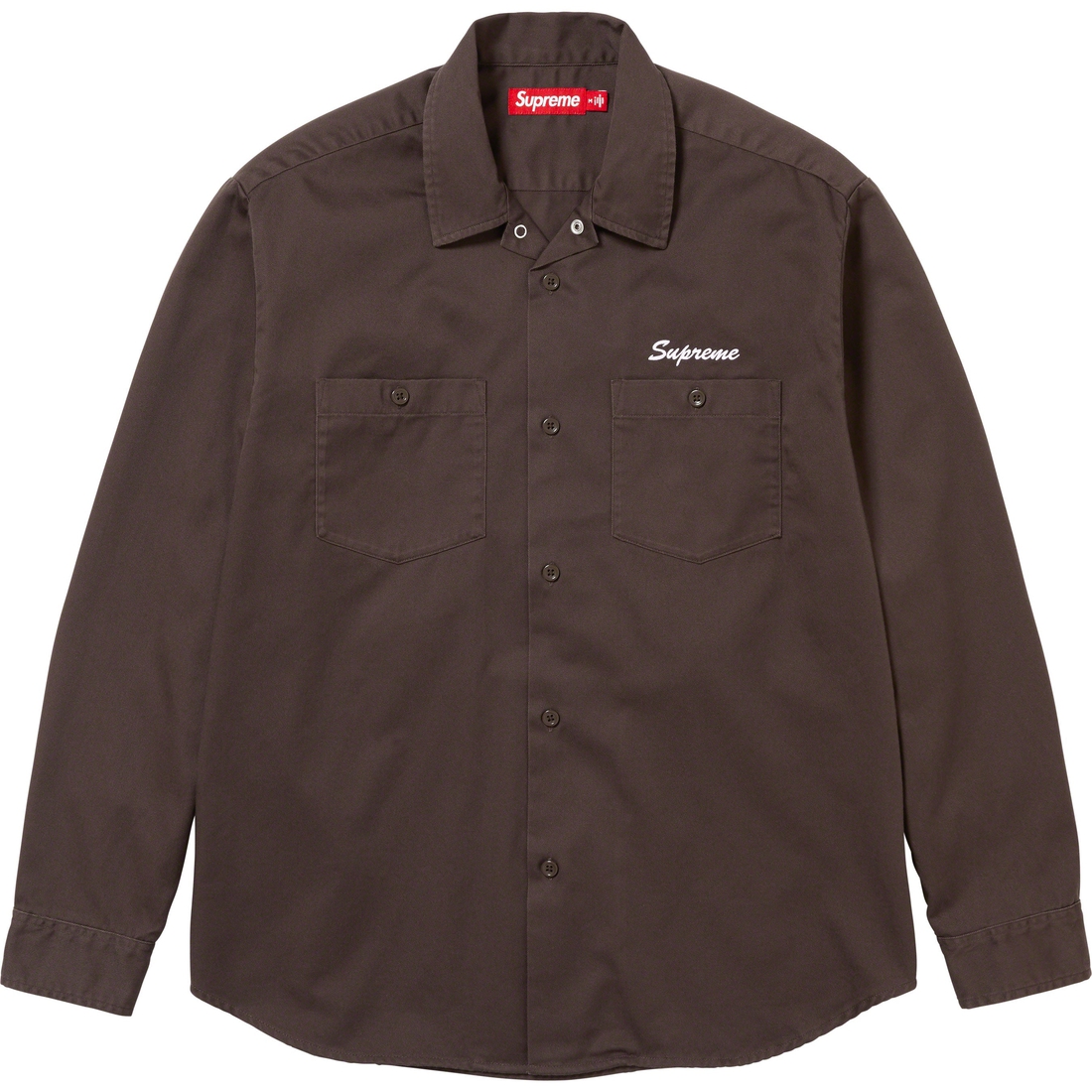 Details on American Psycho Work Shirt Brown from fall winter 2023 (Price is $148)