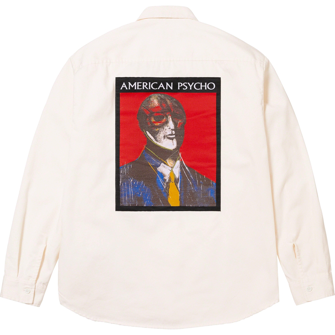 Details on American Psycho Work Shirt White from fall winter 2023 (Price is $148)