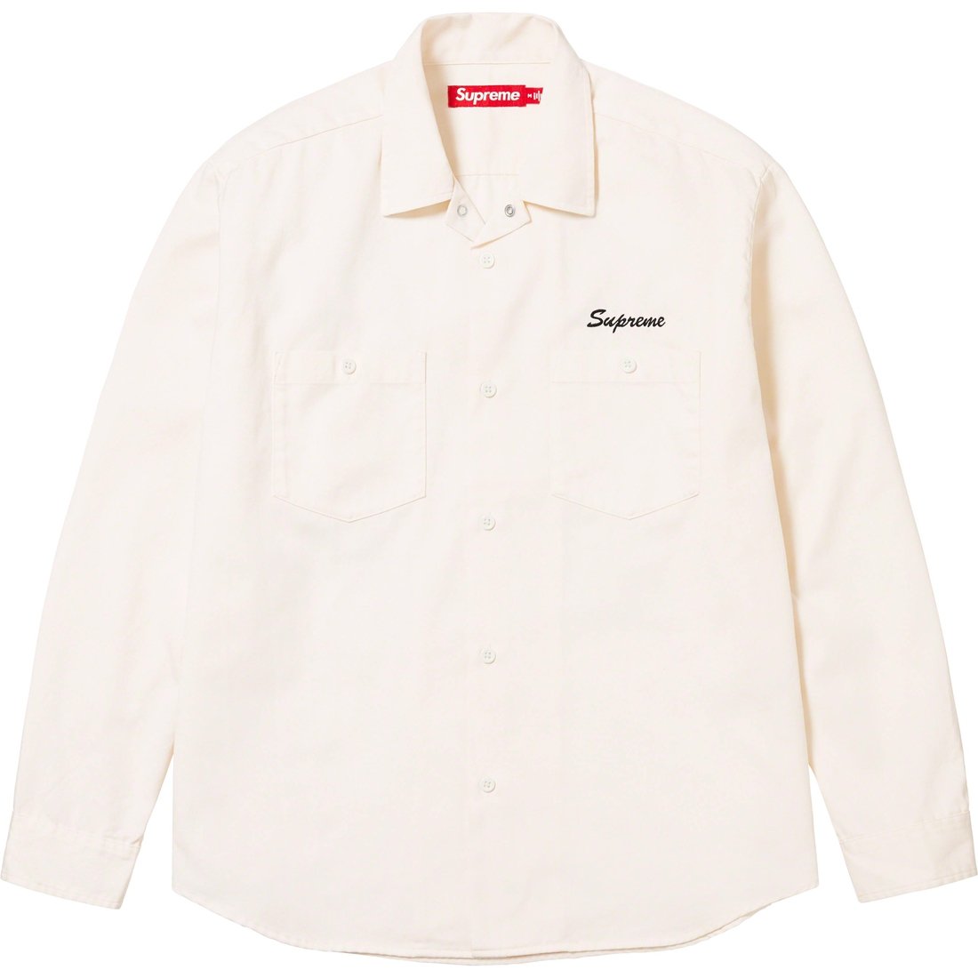 Details on American Psycho Work Shirt White from fall winter
                                                    2023 (Price is $148)