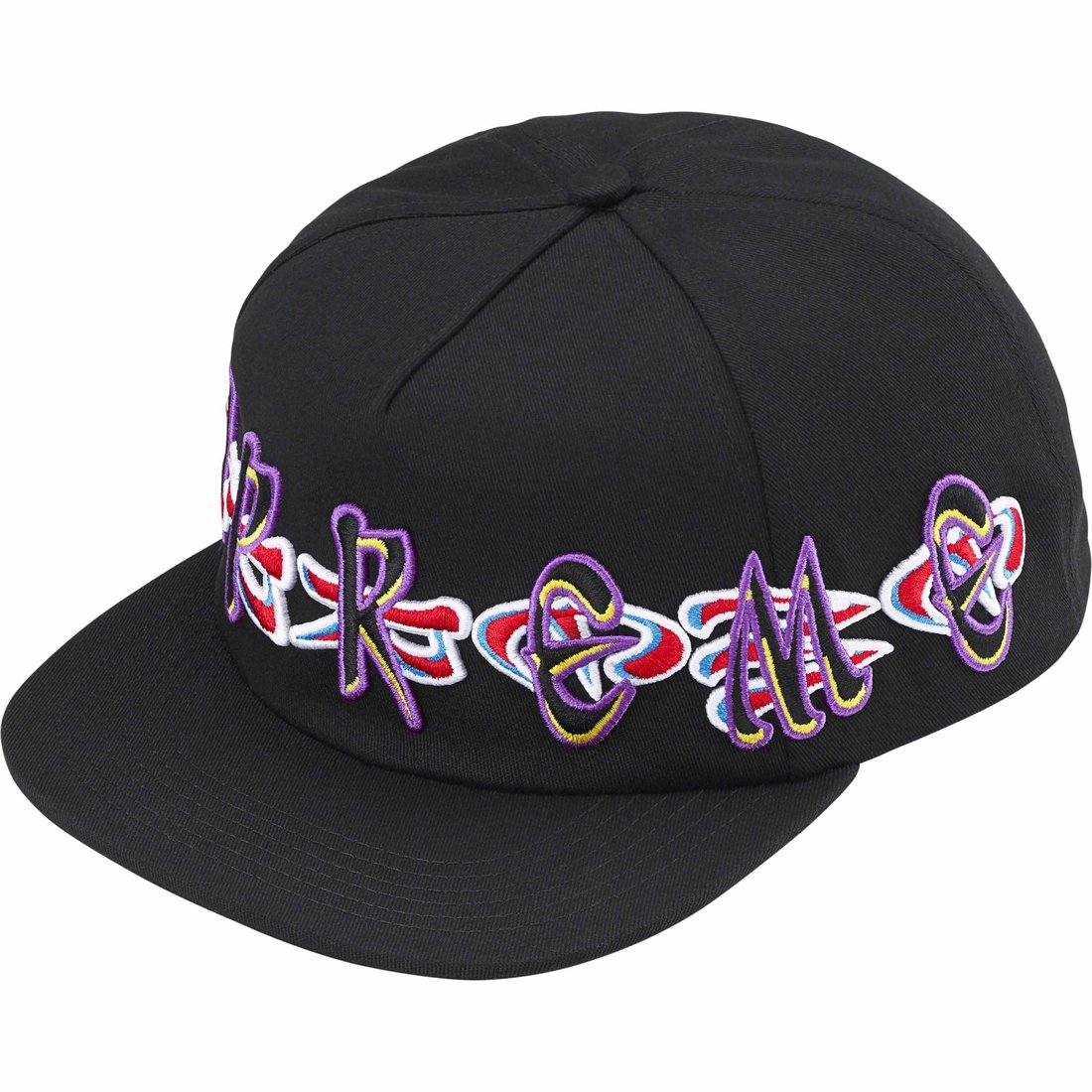 Details on AOI Spellout 5-Panel Black from fall winter
                                                    2023 (Price is $48)