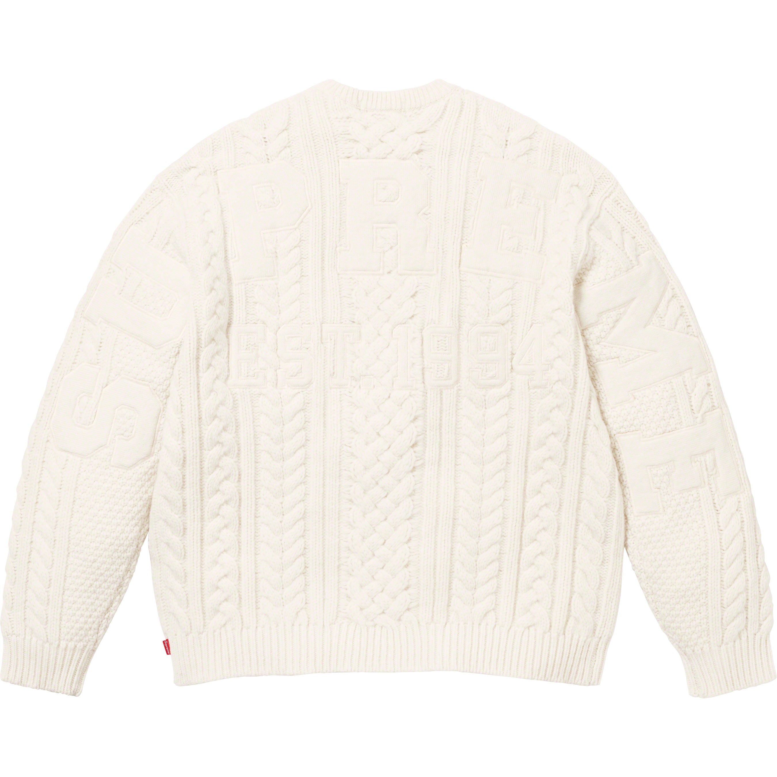 トップスSupreme AppliqueCable Knit Sweater Ivory