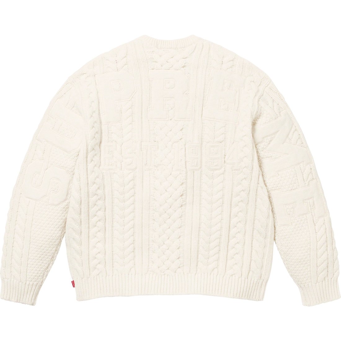 Details on Appliqué Cable Knit Sweater Ivory from fall winter
                                                    2023 (Price is $198)