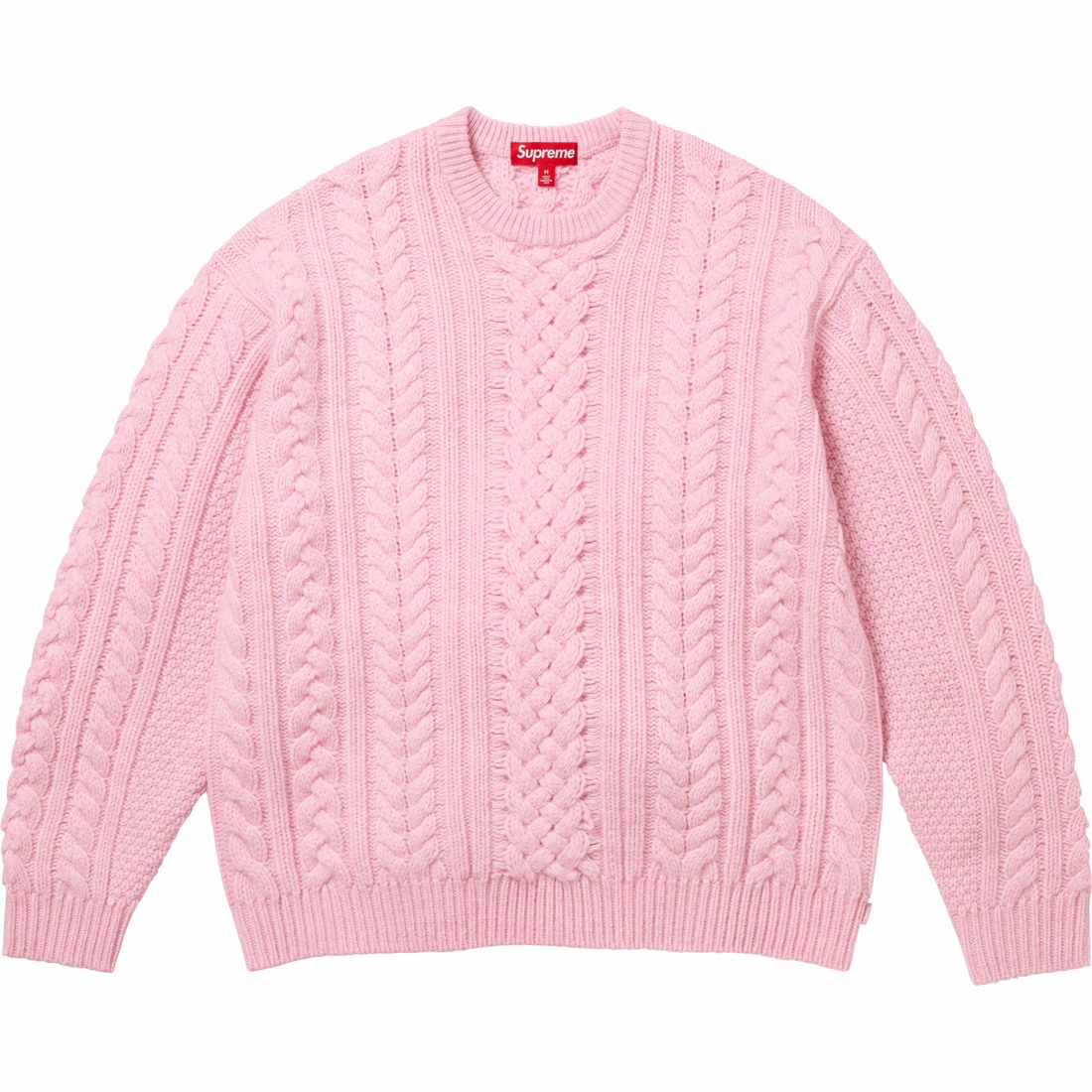 Details on Appliqué Cable Knit Sweater Pink from fall winter
                                                    2023 (Price is $198)