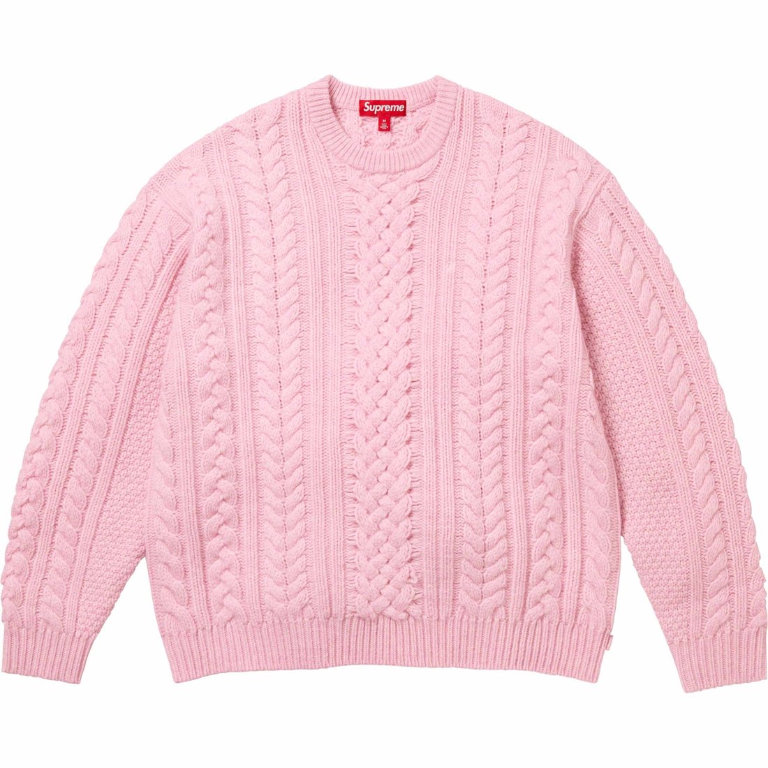 Details on Appliqué Cable Knit Sweater Pink from fall winter
                                                    2023 (Price is $198)