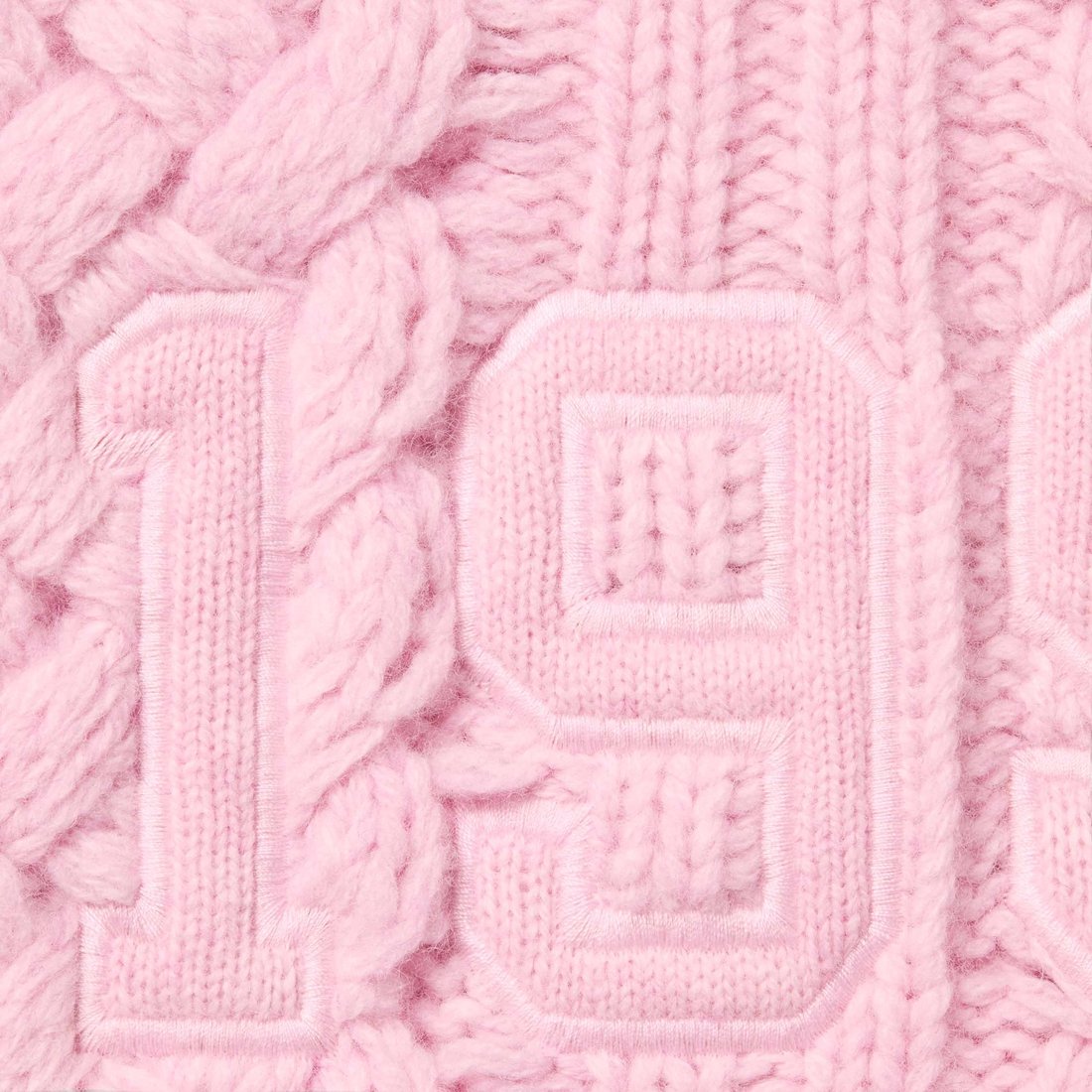 Details on Appliqué Cable Knit Sweater Pink from fall winter
                                                    2023 (Price is $198)