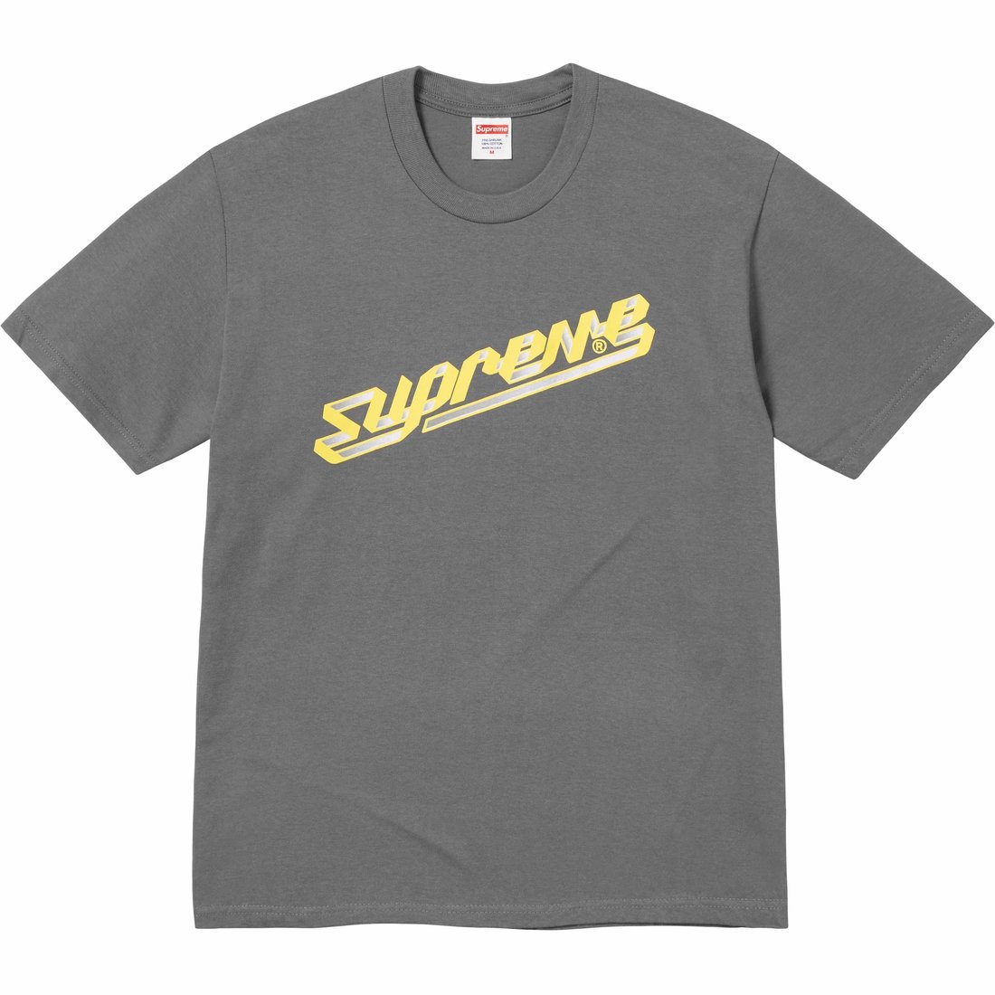 Details on Banner Tee Charcoal from fall winter
                                                    2023 (Price is $40)