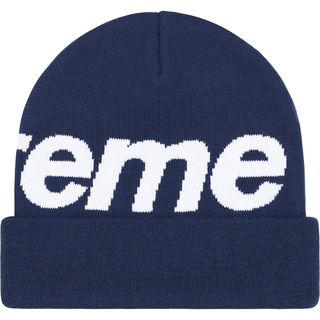 Supreme Big Logo Beanie (FW23) - Navy - $44