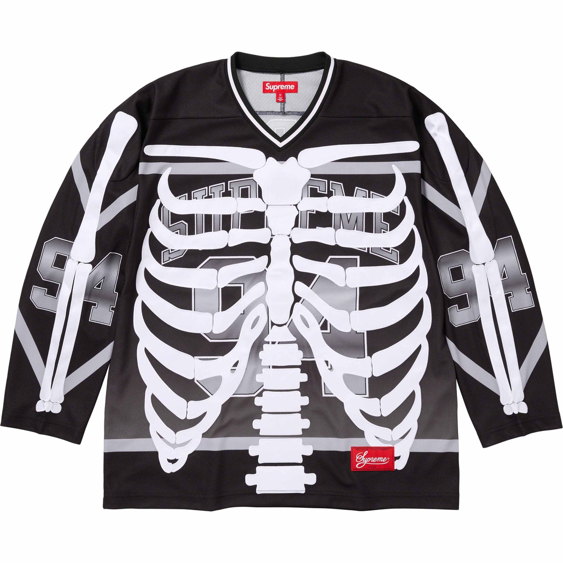 Details on Bones Hockey Jersey Black from fall winter
                                                    2023 (Price is $148)