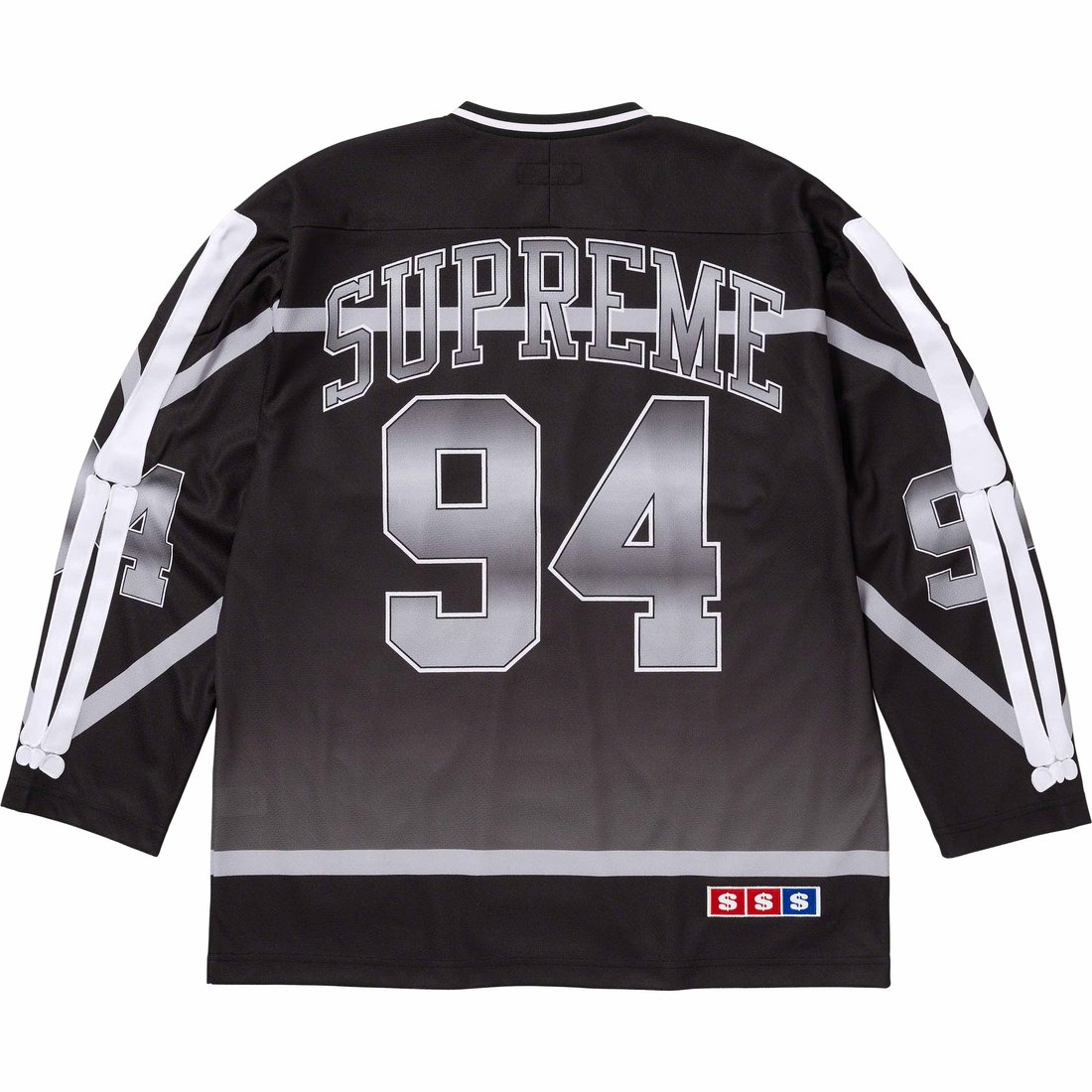 Details on Bones Hockey Jersey Black from fall winter
                                                    2023 (Price is $148)