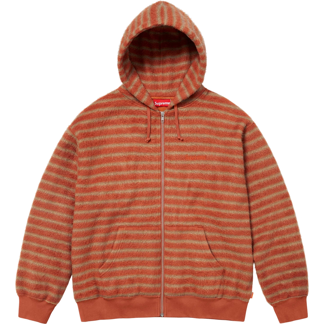 Details on Brushed Zip Up Hooded Sweatshirt Orange from fall winter
                                                    2023 (Price is $168)