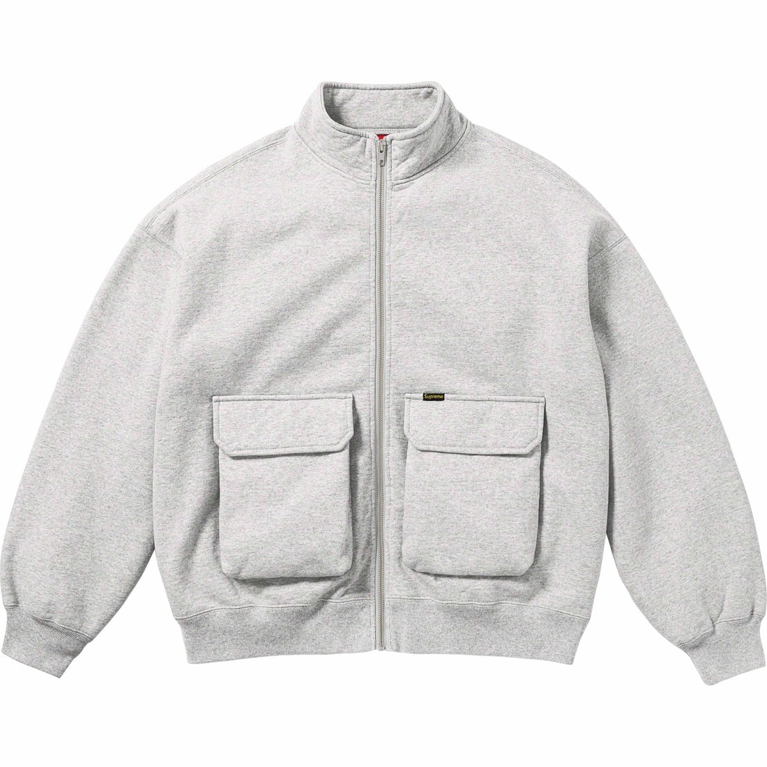 Details on Cargo Pocket Zip Up Sweatshirt Heather Grey from fall winter
                                                    2023 (Price is $158)