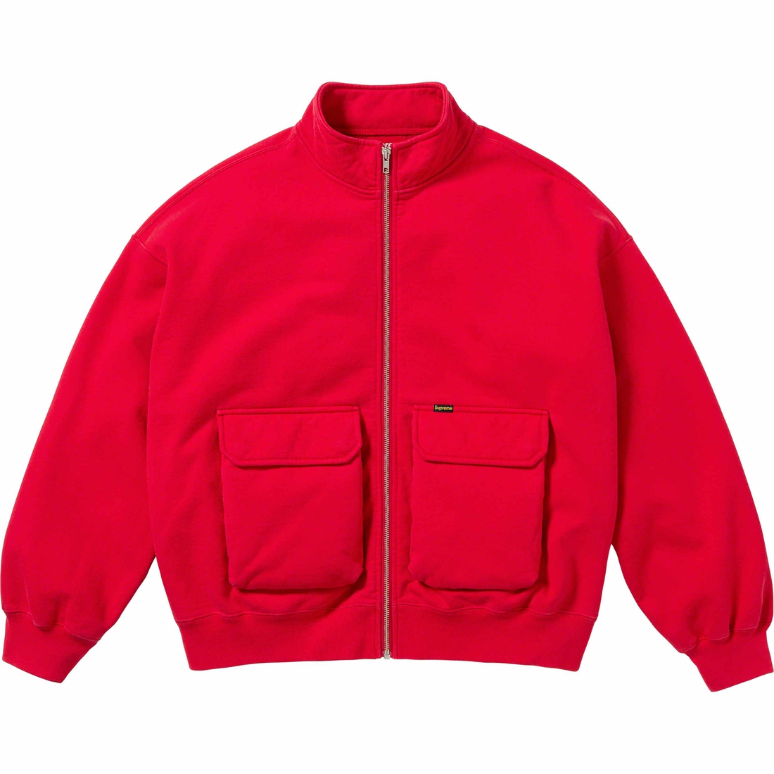 Details on Cargo Pocket Zip Up Sweatshirt Red from fall winter
                                                    2023 (Price is $158)