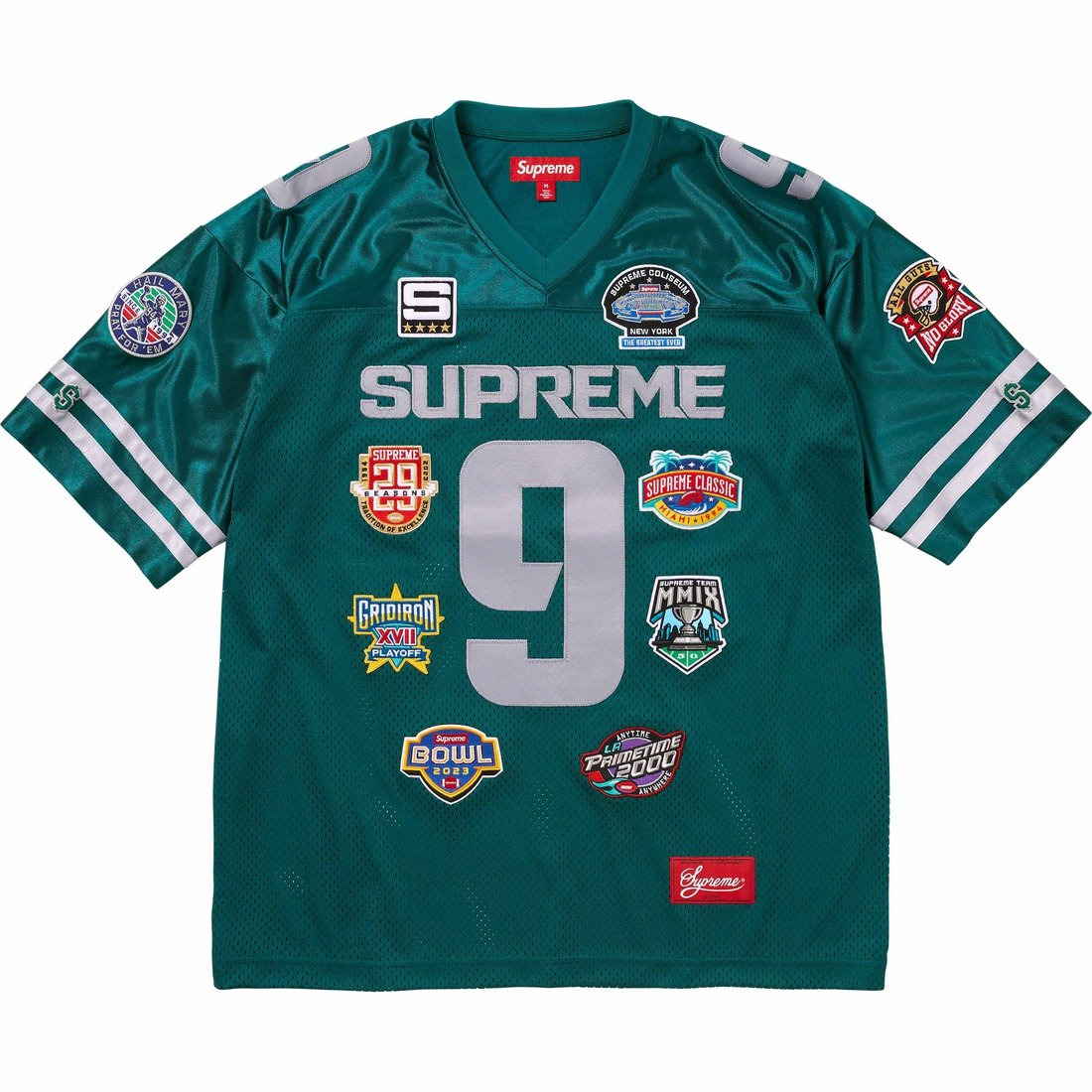 Details on Championships Football Jersey Dark Teal from fall winter
                                                    2023 (Price is $148)