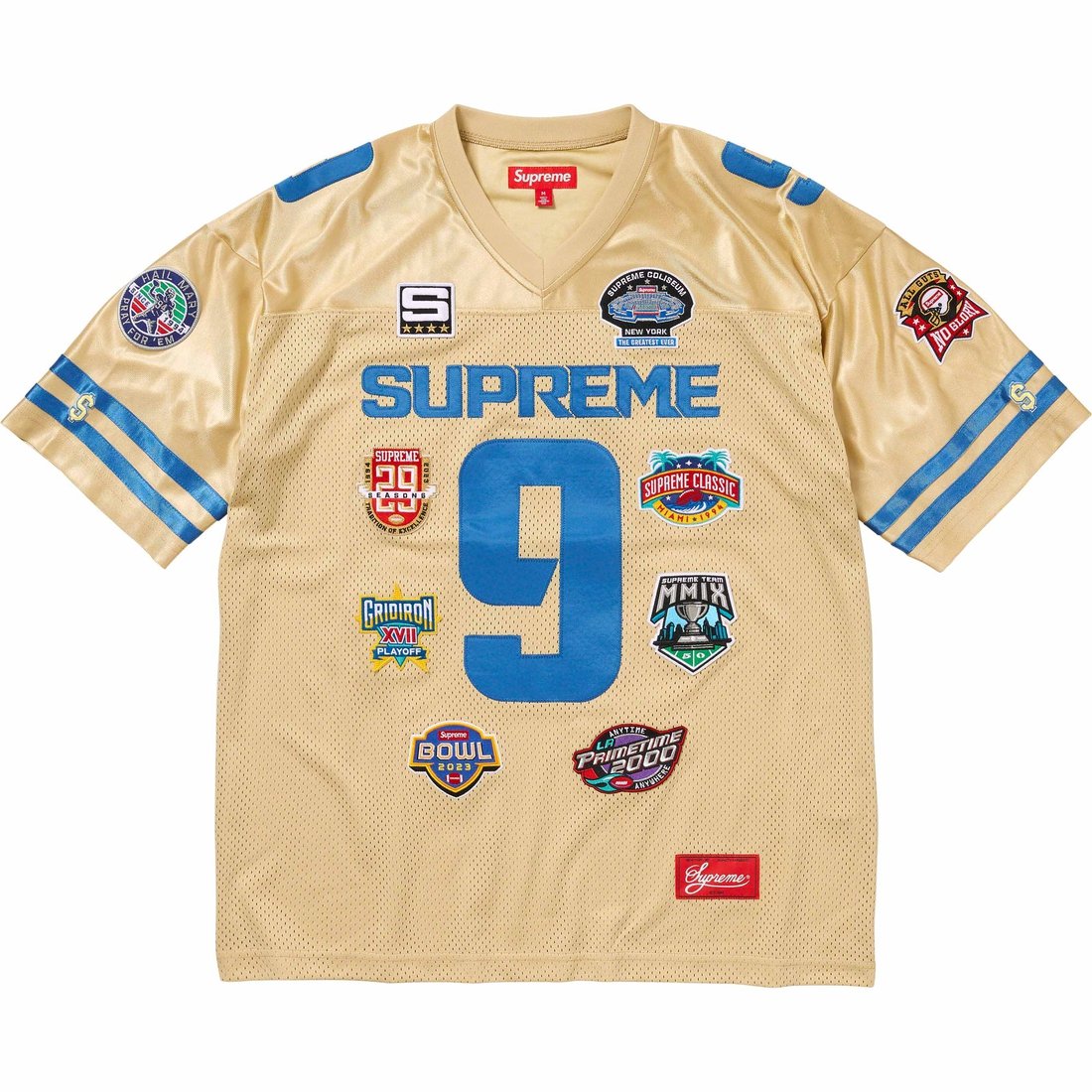 Details on Championships Football Jersey Gold from fall winter
                                                    2023 (Price is $148)