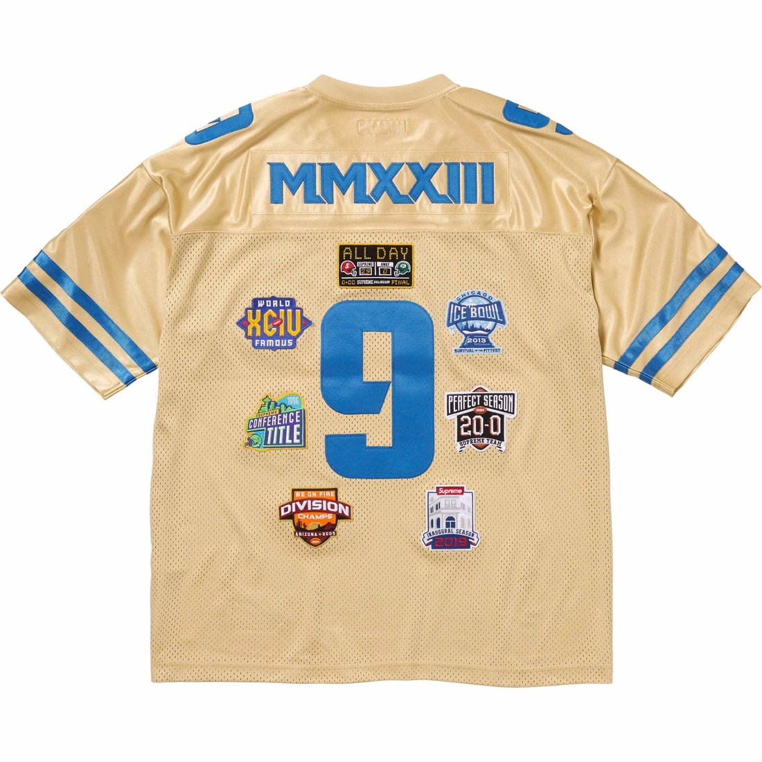 Details on Championships Football Jersey Gold from fall winter 2023 (Price is $148)