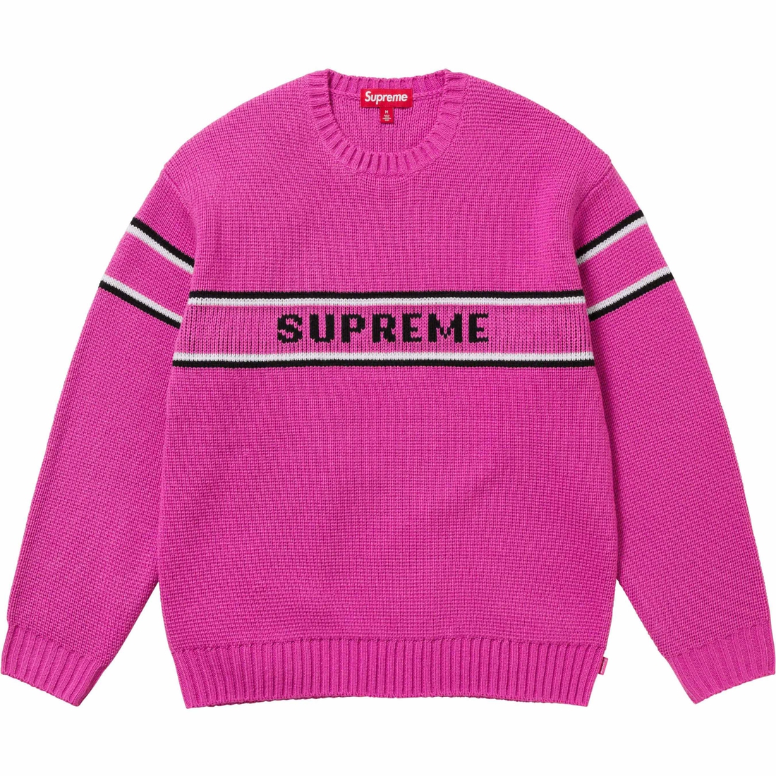 Details on Chest Stripe Sweater Pink from fall winter
                                                    2023 (Price is $148)