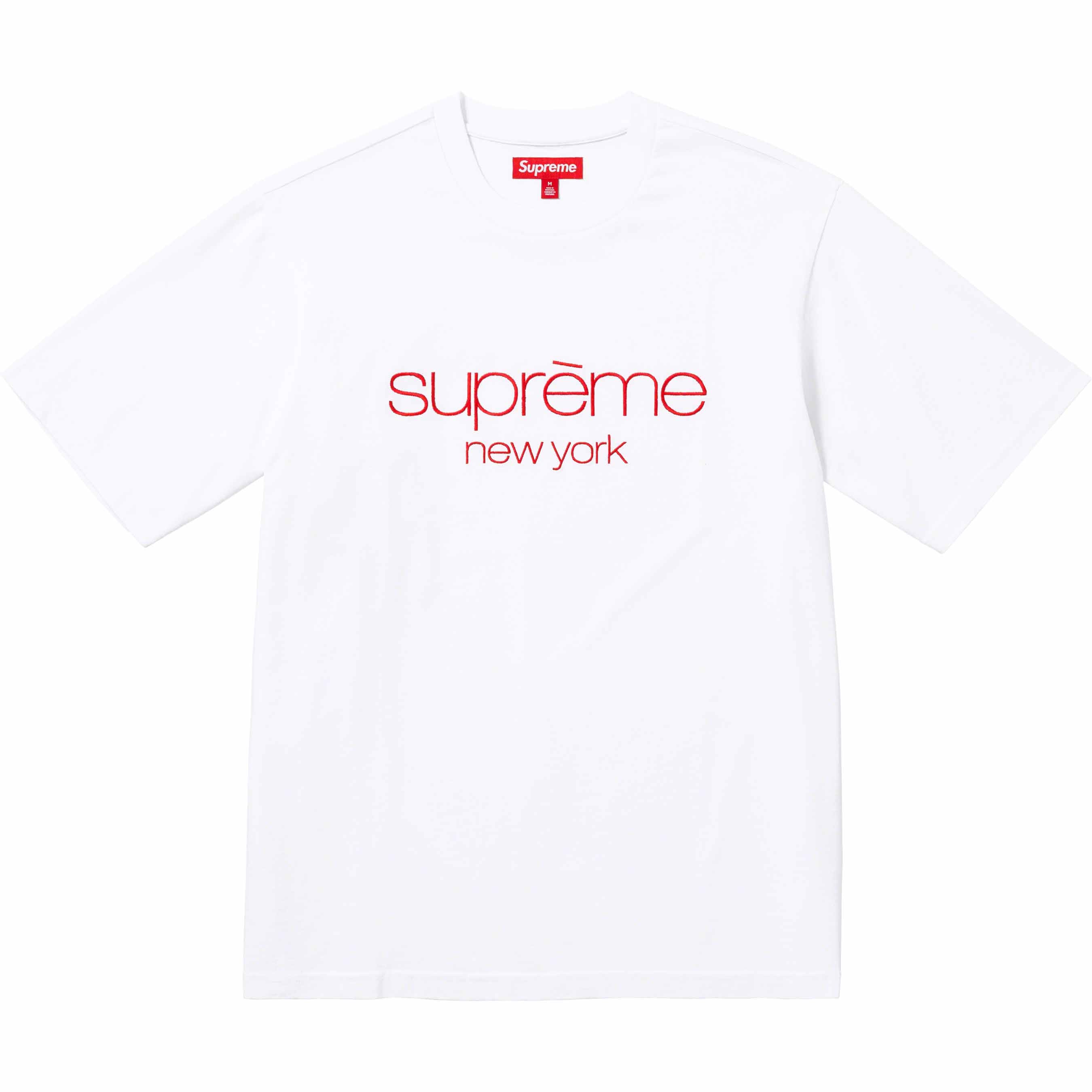 23AW シュプリーム クラシック ロゴ SS トップ ホワイト supreme